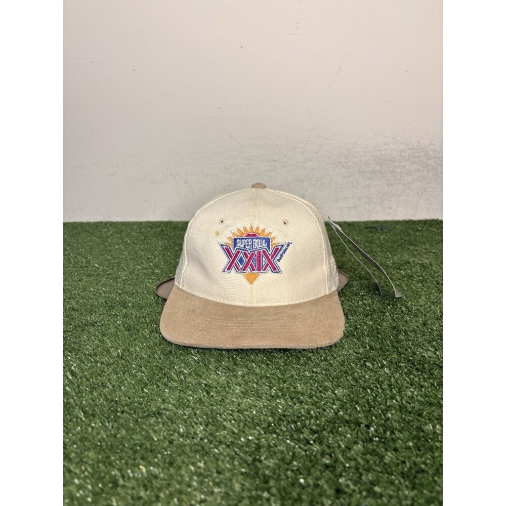 Vintage San Francisco 49ers hat cap strap back white Super Bowl 1990s mens